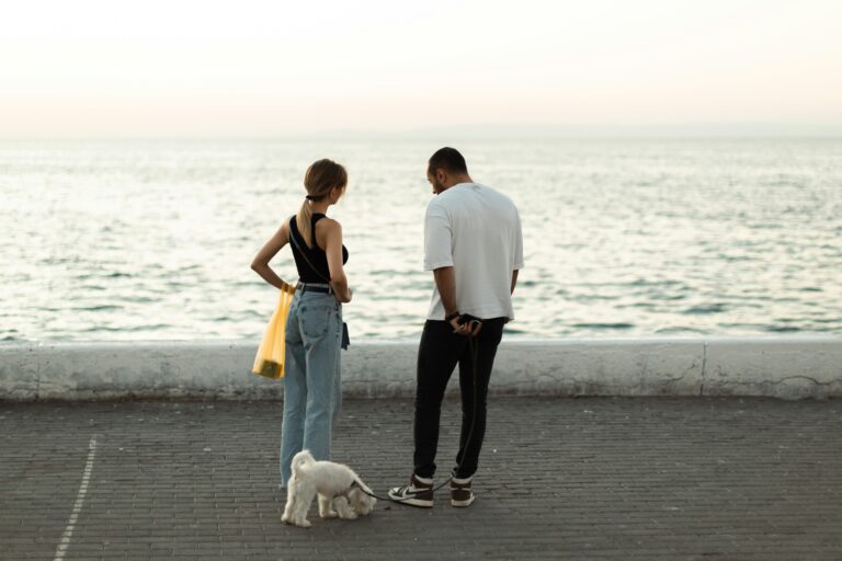 divorce mediation without kids, couple standing on boardwalk