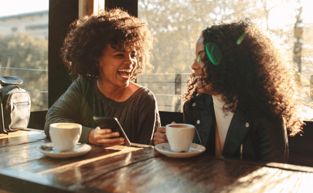 online dating after divorce friends chatting at coffee