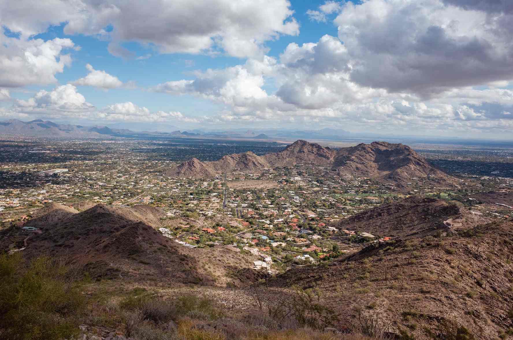 This is an aerial view of Scottsdale, Arizona.